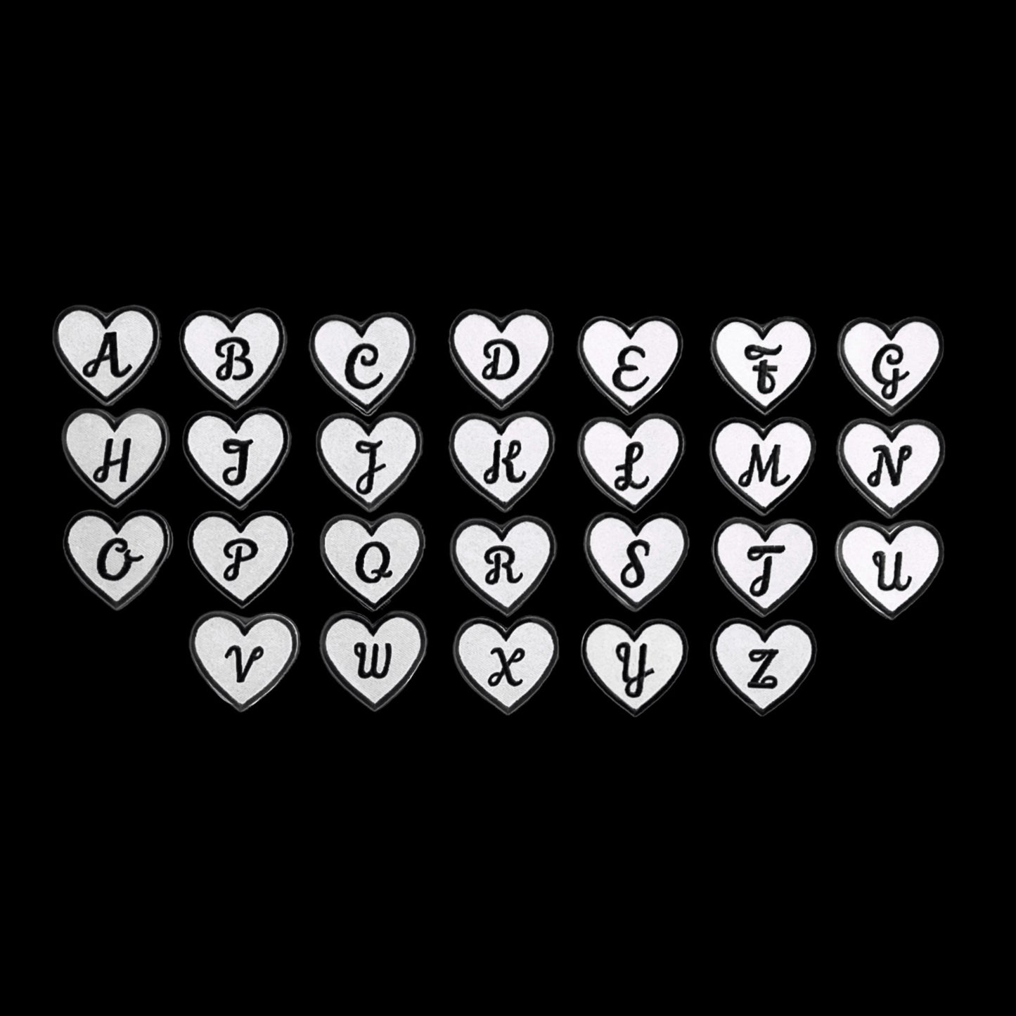 Discontinued (White) Embroidered Initial Heart Patch