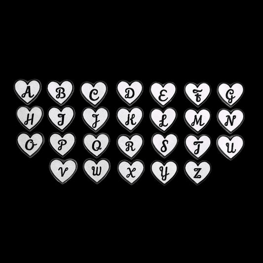 Discontinued (White) Embroidered Initial Heart Patch
